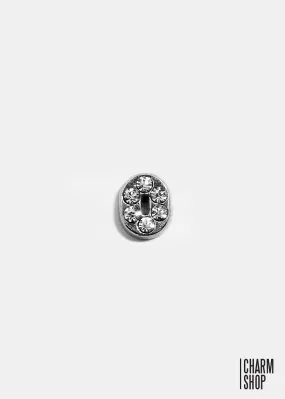 Silver Number 0 Locket Charm