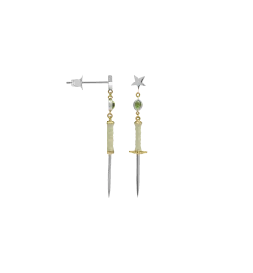 Single Parchment Sword Earring