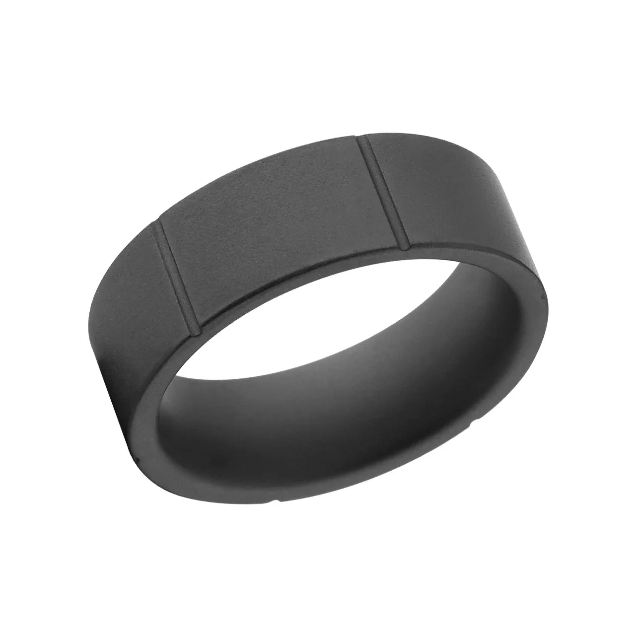 Six Groove Ceramic Ring - Men's Wedding Bands