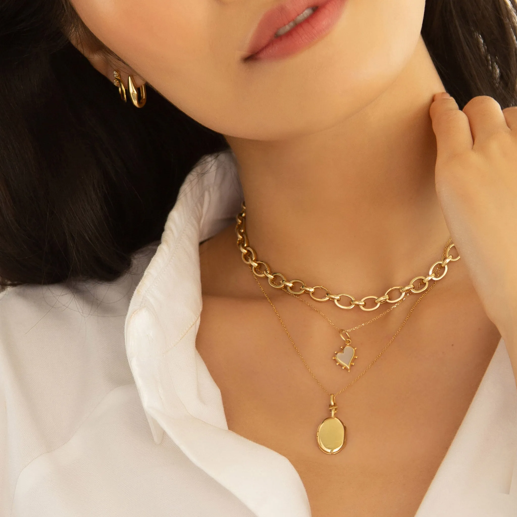 Slim Oval "Eve" Gold Locket Necklace