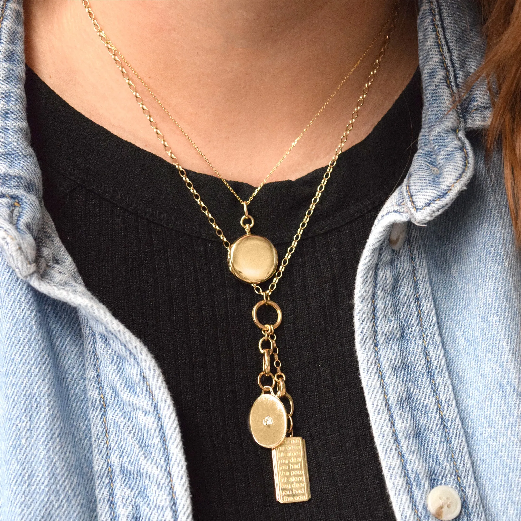 Slim "Quinn" Gold Locket Necklace