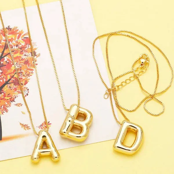 Small Bubble Letter Necklace