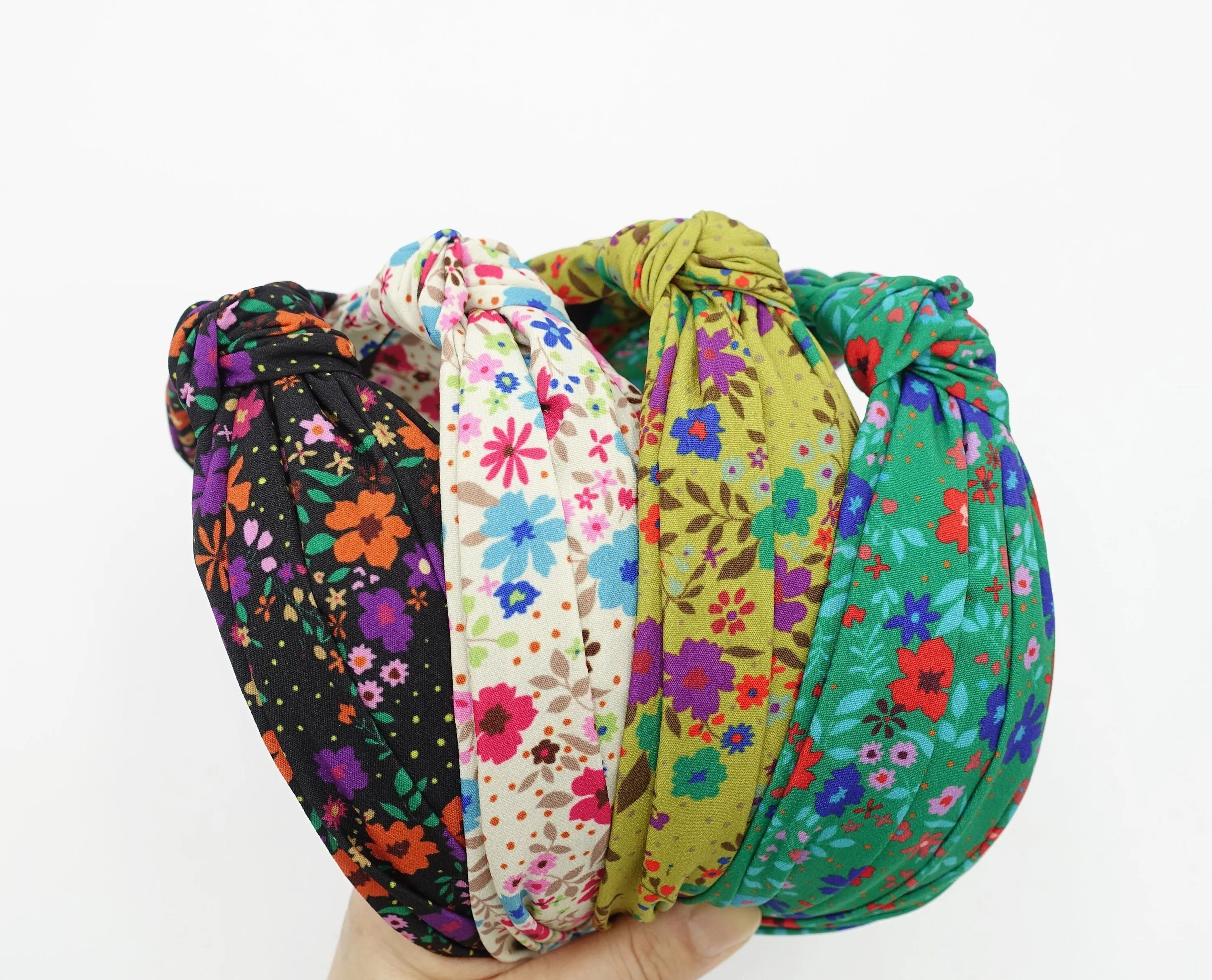 small floral headband colorful top knot hairband for women