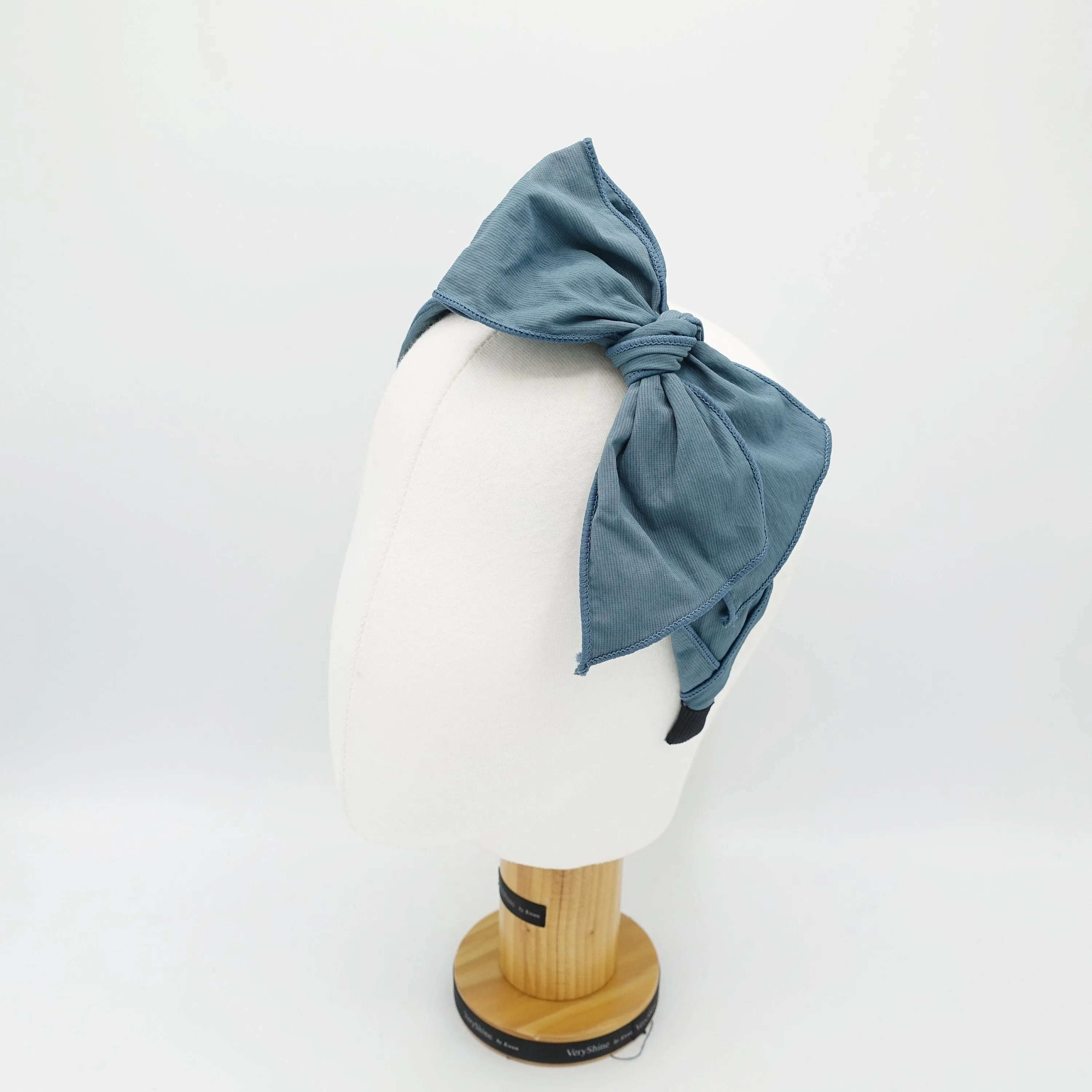 solid bow knot headband corrugated fabric hairband  for women