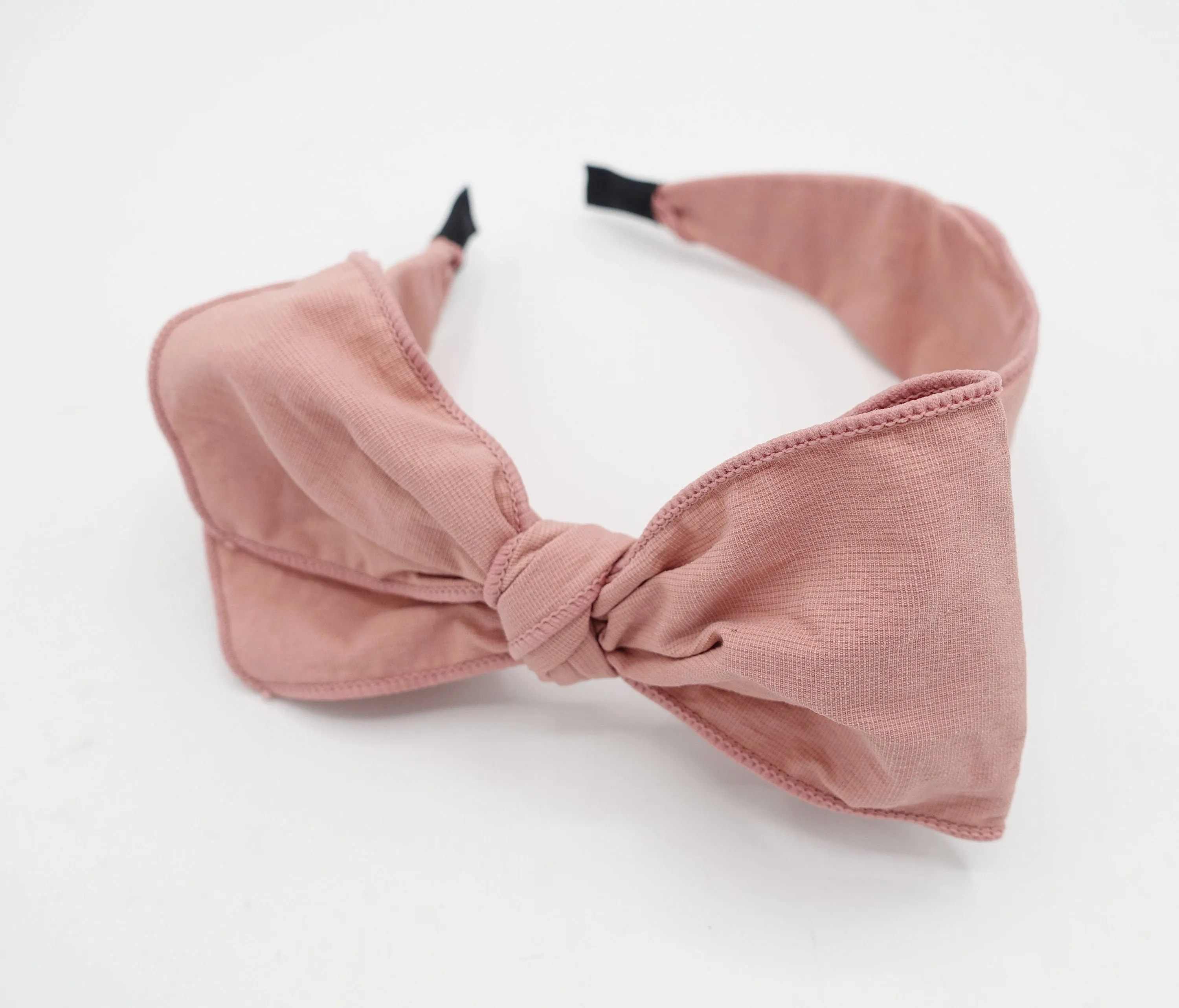 solid bow knot headband corrugated fabric hairband  for women