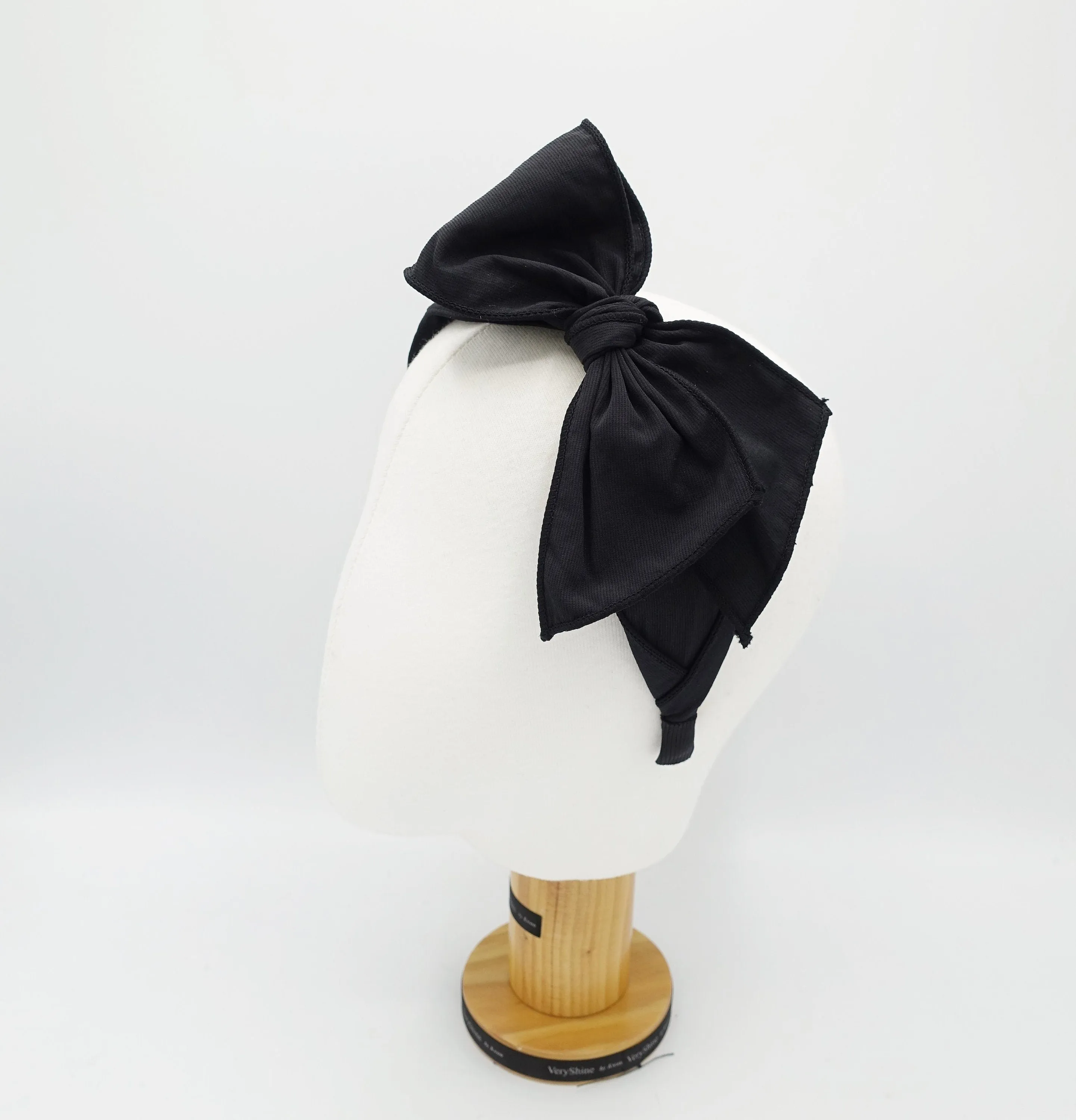 solid bow knot headband corrugated fabric hairband  for women