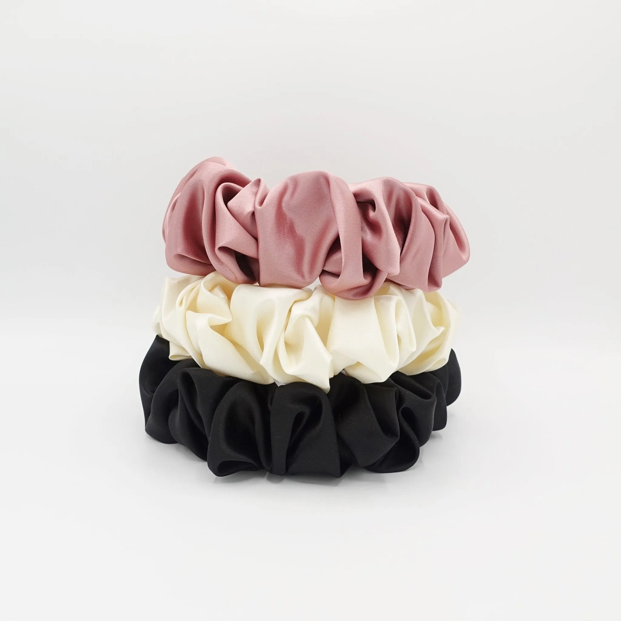 solid satin volume wave headband