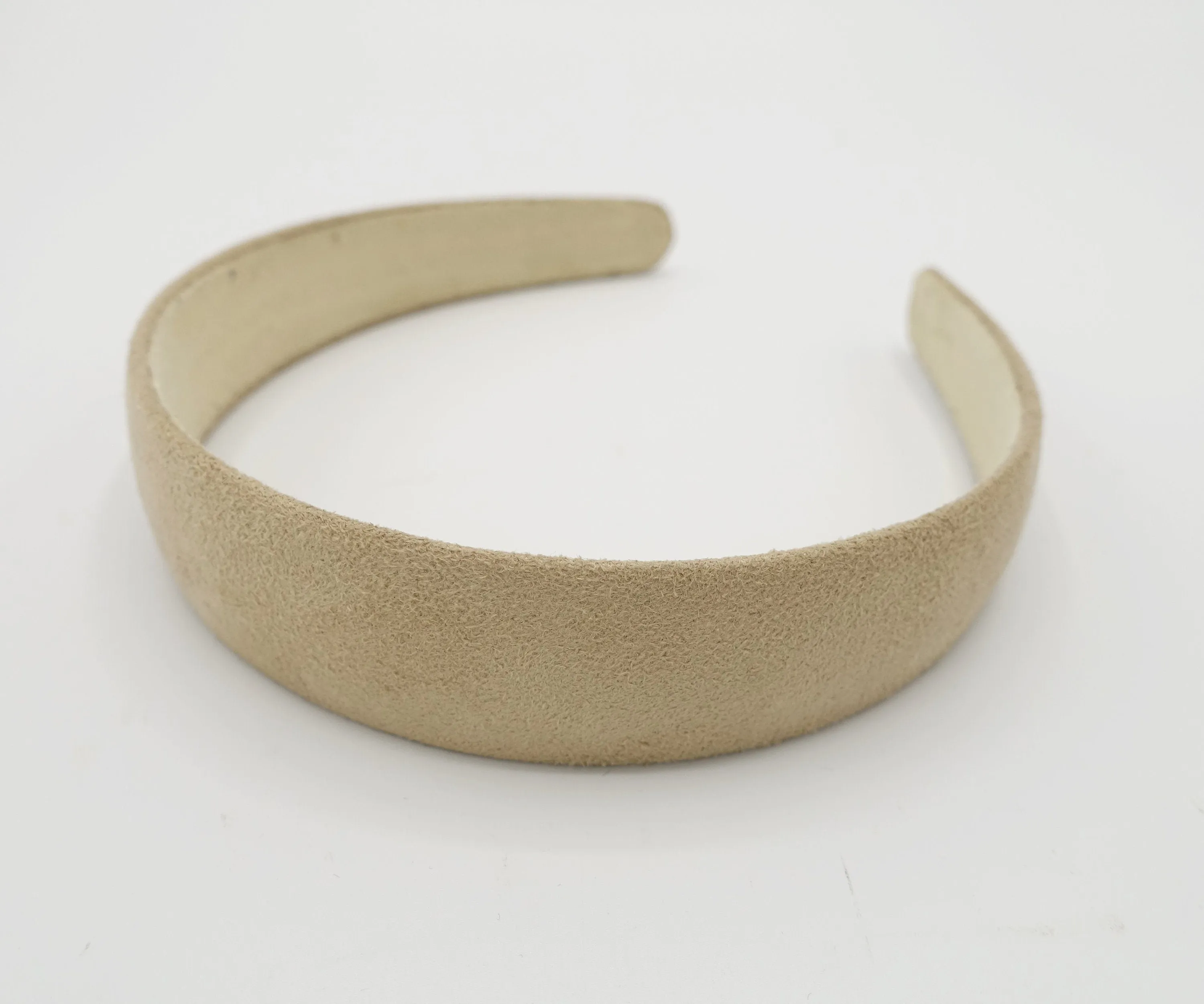 solid suede fabric hairband medium width natural fashion headband