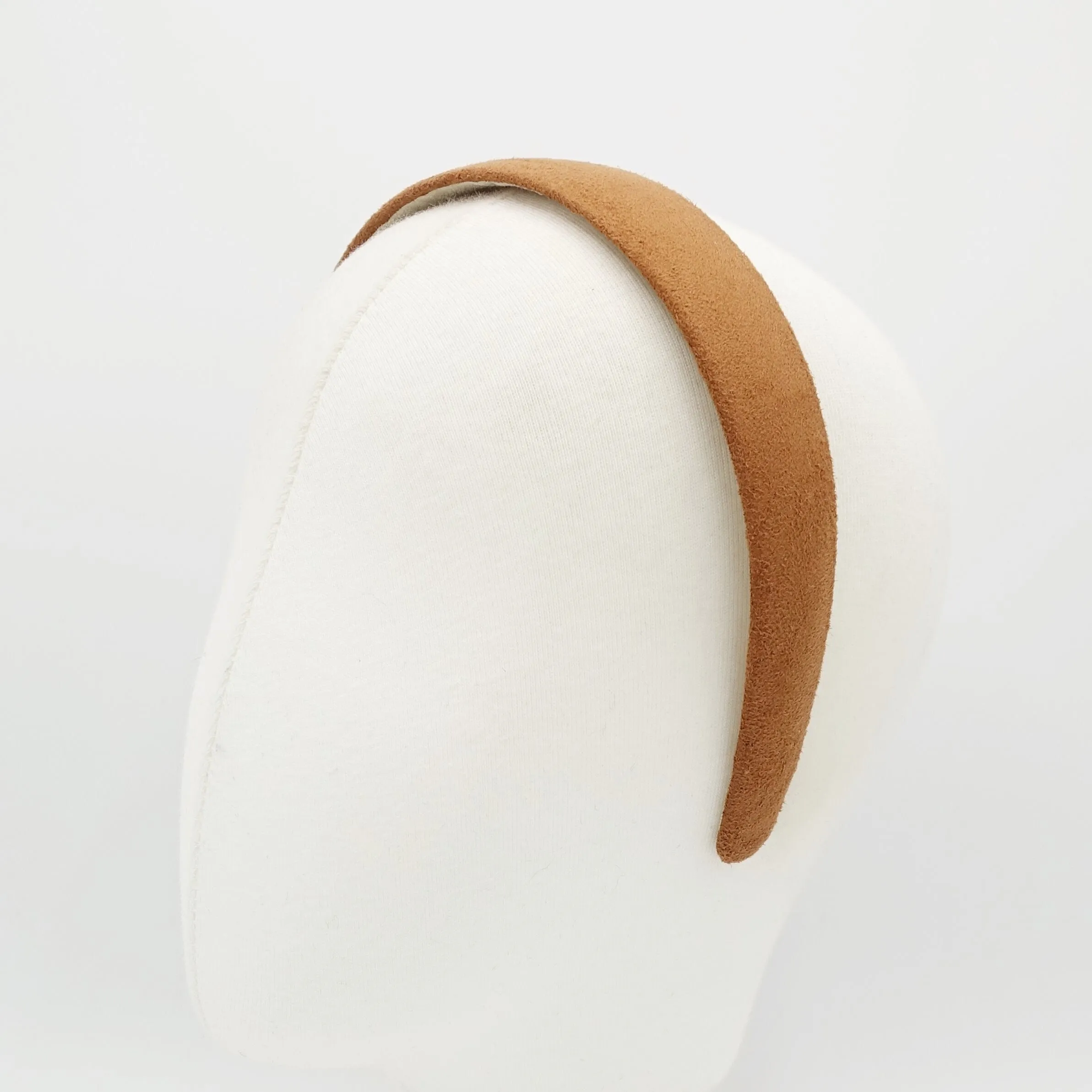 solid suede fabric hairband medium width natural fashion headband