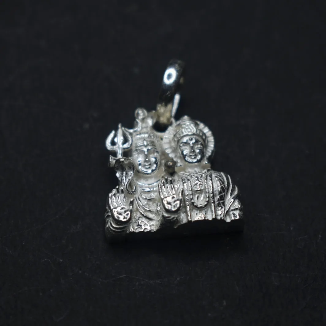 Sophisticated Elegance: The Pure Silver Shiv Parvati Locket