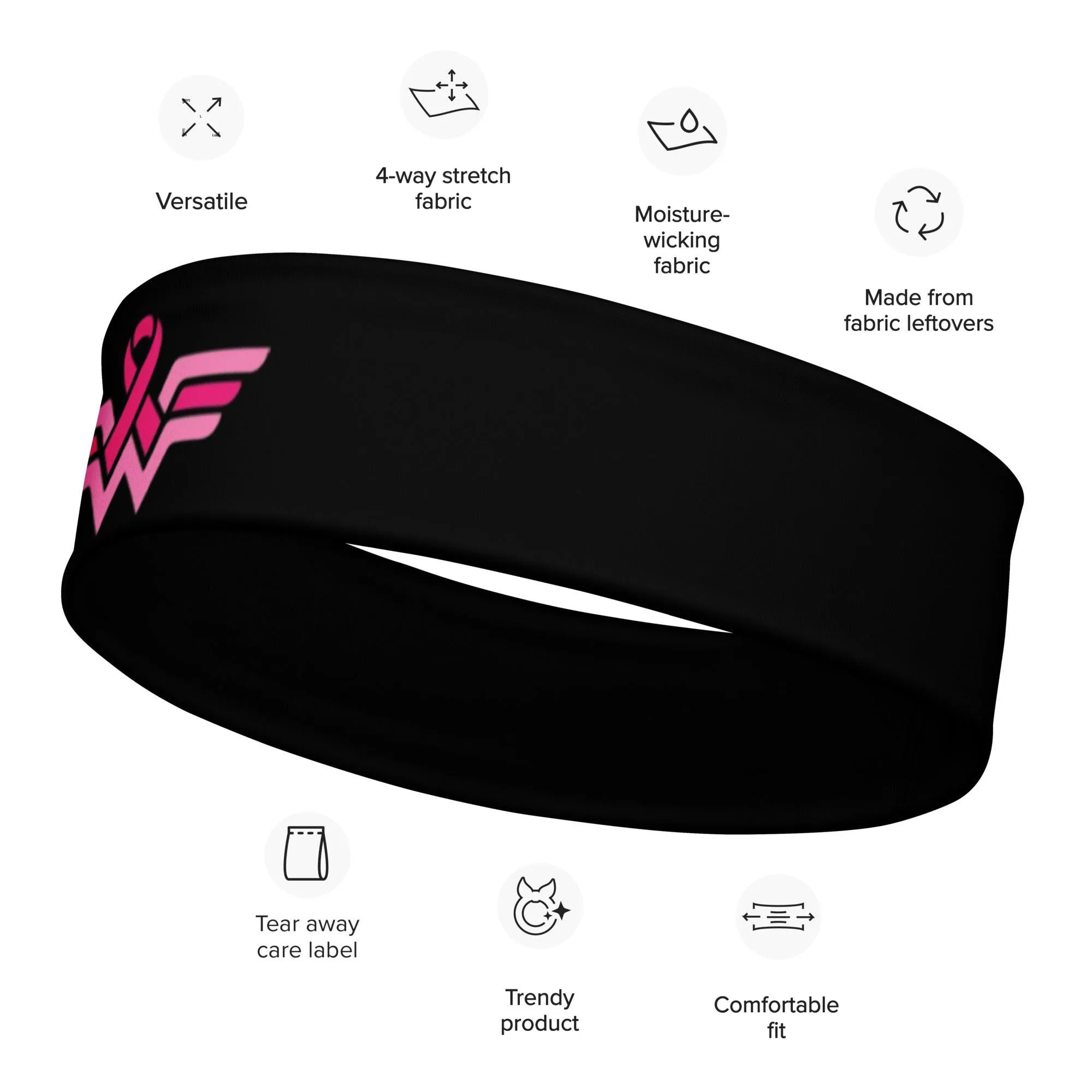 Sports Quick Dry Stretch Headband Cancer Awareness Sweat Band