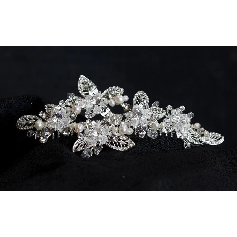 Spring Time Crystal Flower Comb