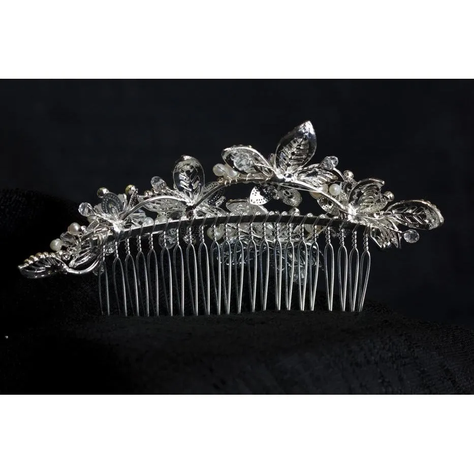 Spring Time Crystal Flower Comb