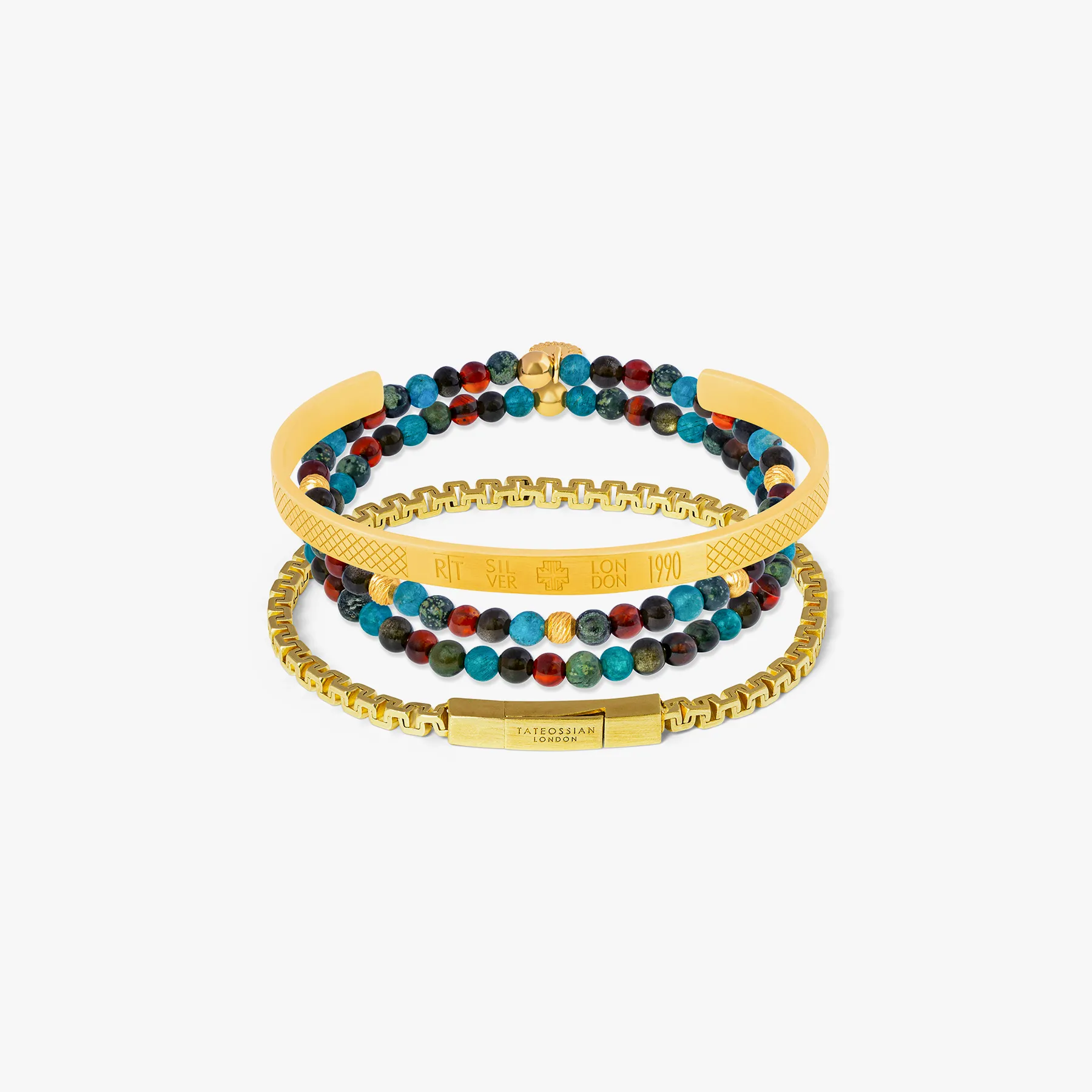 Stacked Multi-Layer Mixed BraceletÂ In MulticolourÂ Â 