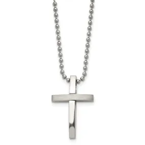 Stainless Steel Chisel Cross Pendant & Necklaces