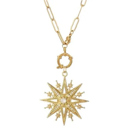 Star Necklace Zirconia Gold