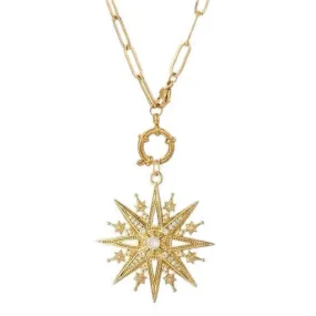 Star Necklace Zirconia Gold