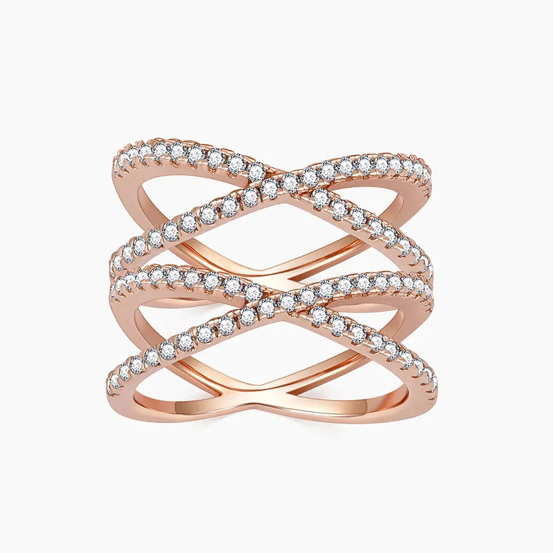 Sterling Silver Multi Criss Cross Stacking Rings