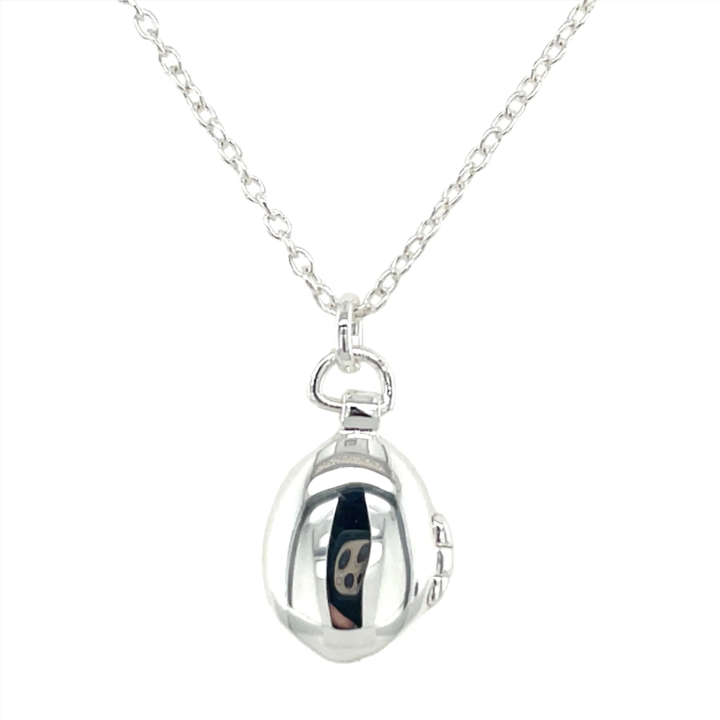 Sterling Silver Oval Locket With Cz Centre