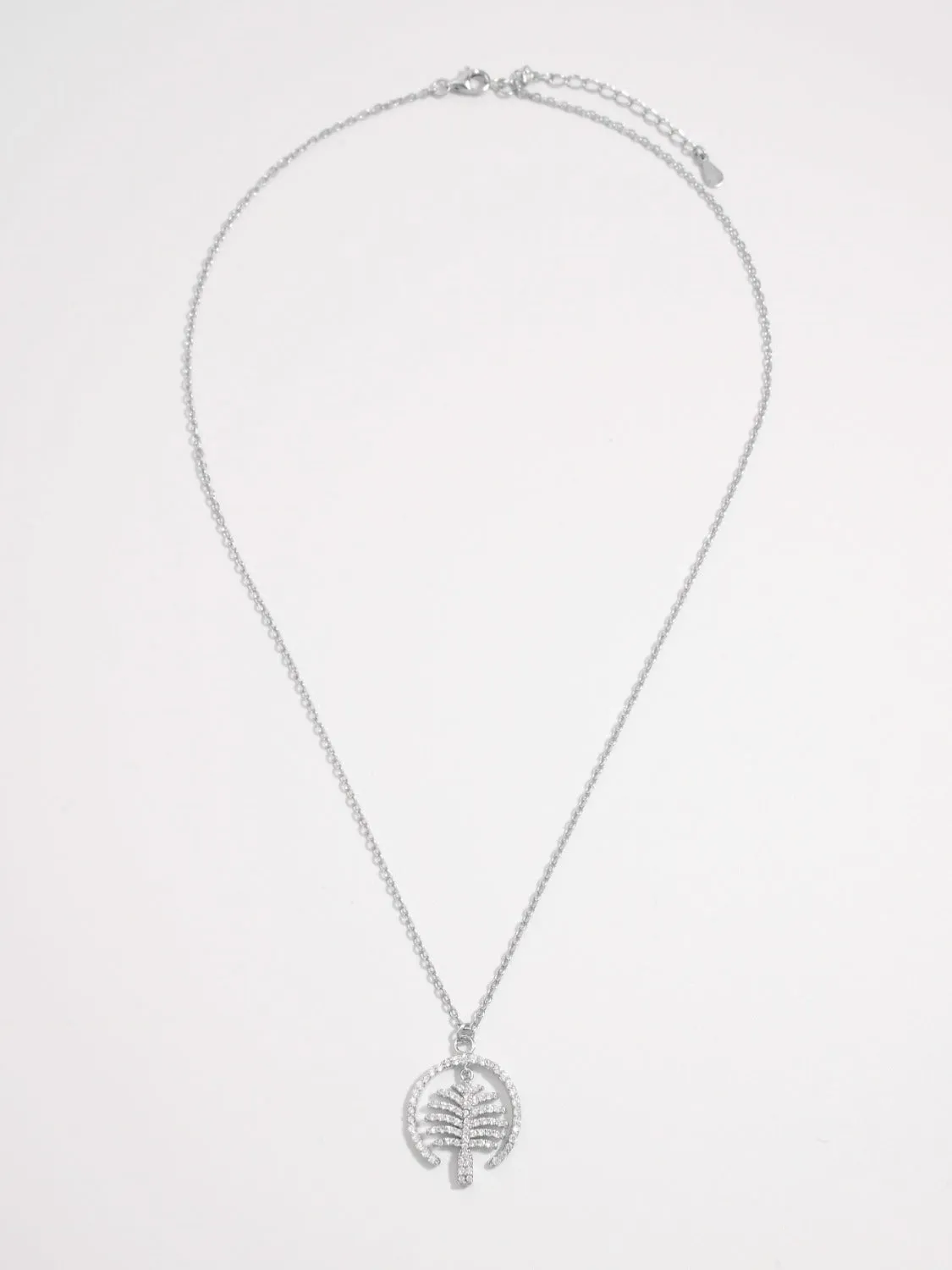 Sterling Silver Zircon Pendant Necklace