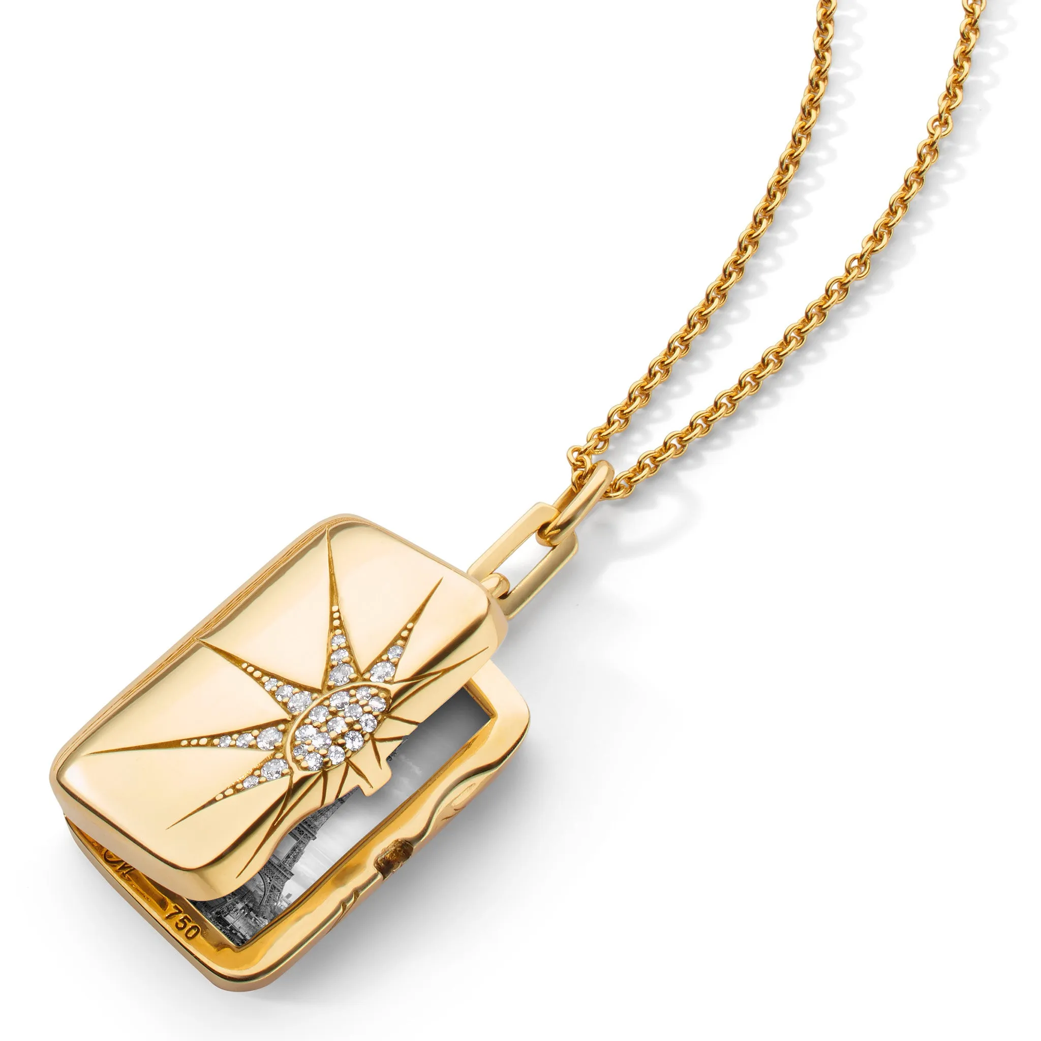 Sun and Star Diamond Locket