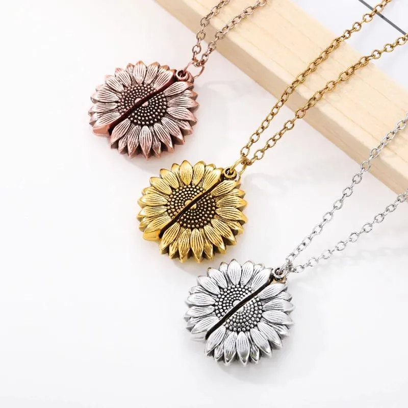 Sunflower Locket Necklace