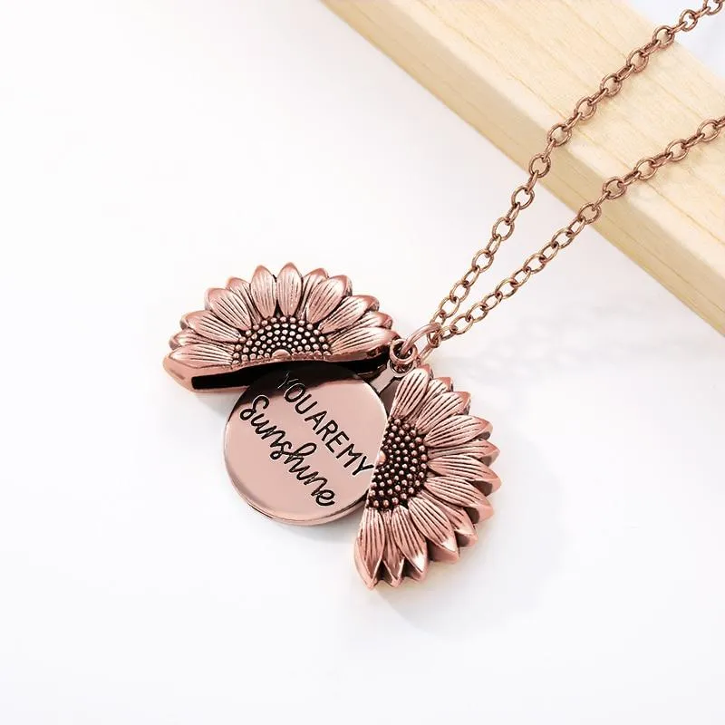 Sunflower Locket Necklace