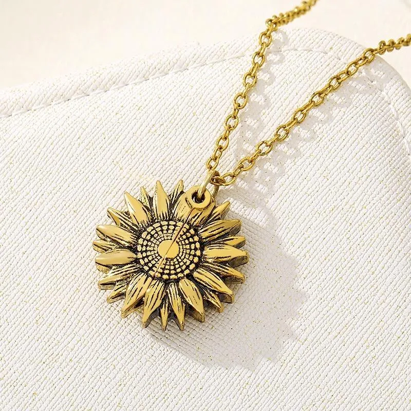 Sunflower Locket Necklace