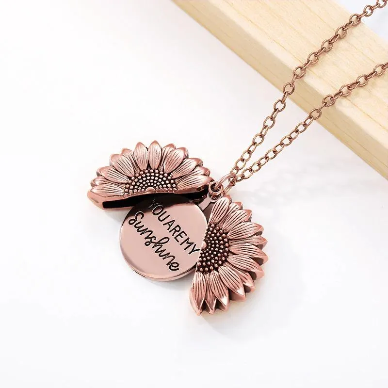 Sunflower Locket Necklace