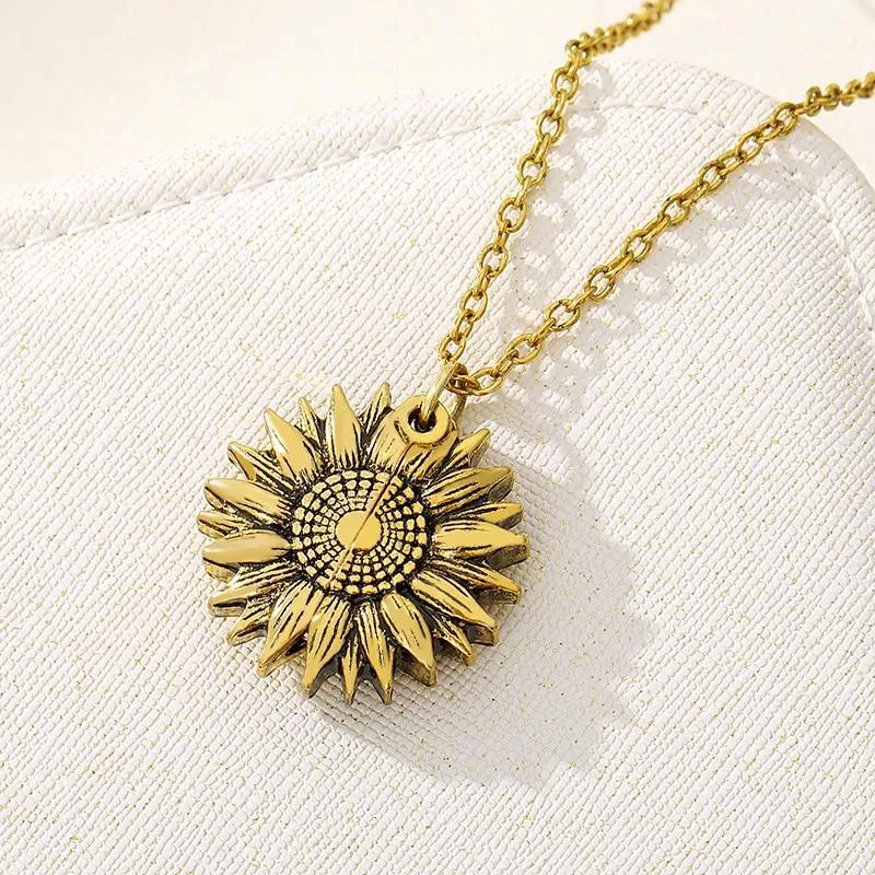 Sunflower Locket Necklace