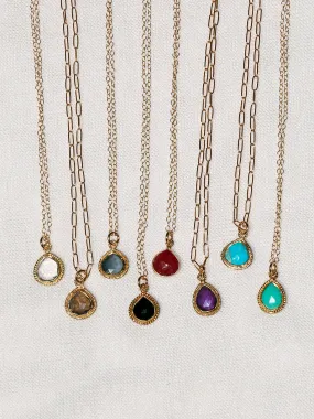 Susan Rifkin Gold Ornate Charm Necklace - Teardrop (Multiple Colors!)