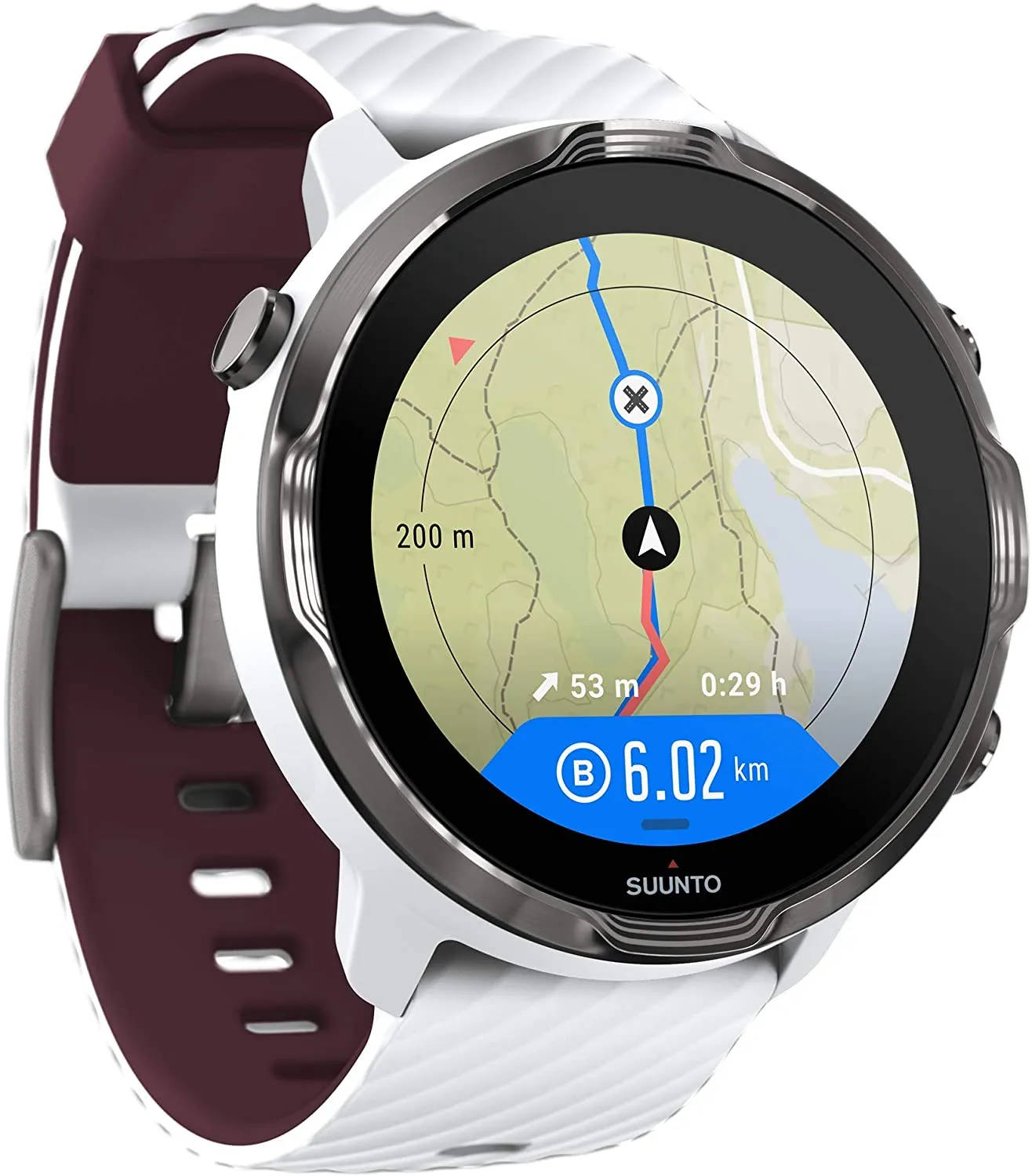 Suunto 7 White Burgundy GPS Smartwatch With Versatile Sports Experience (SS050380000)