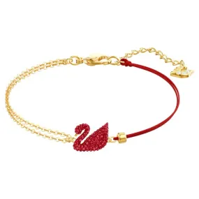 SWAROVSKI Iconic Swan bracelet 5465403, Swan, Red, Gold-tone plated