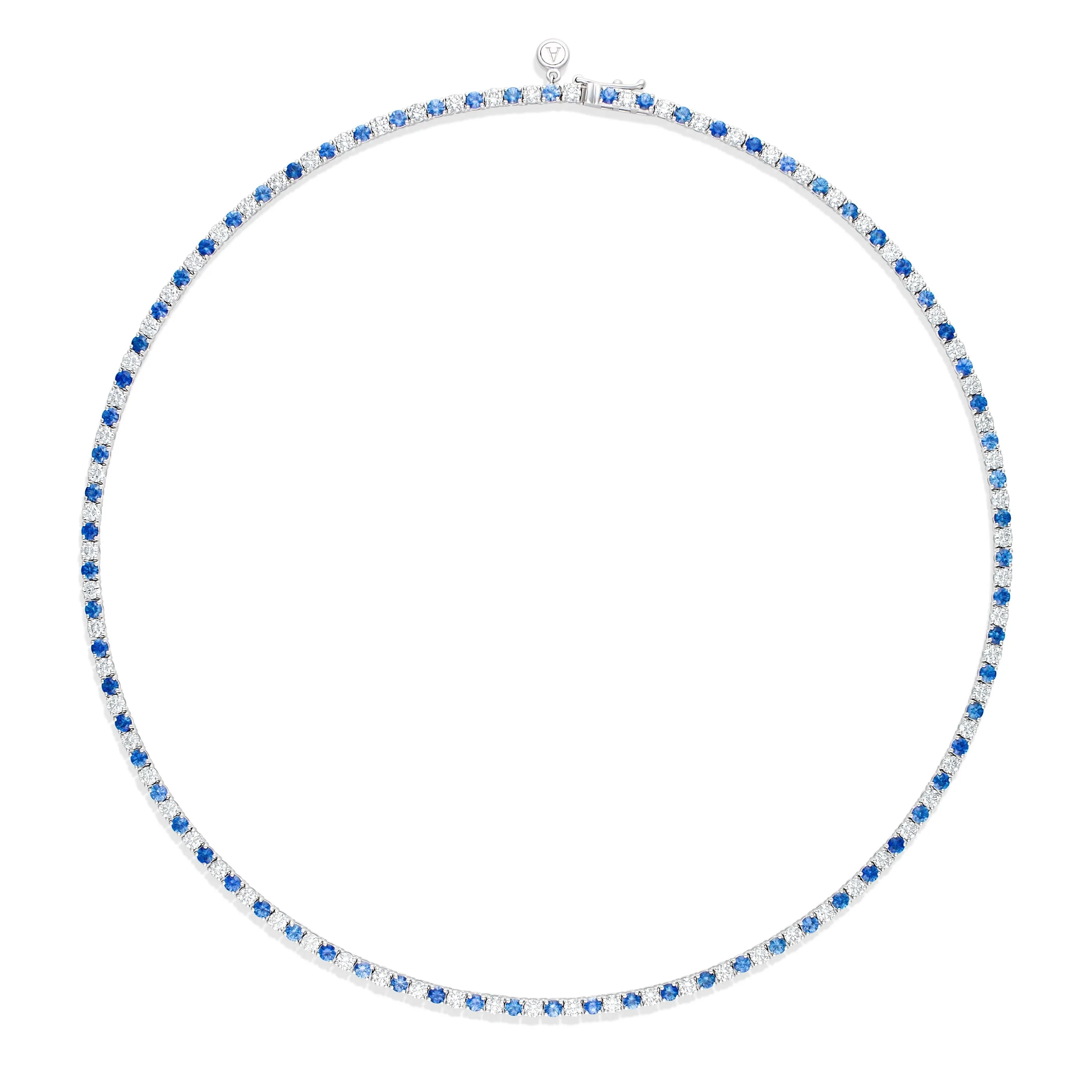 Tennis | Classic Diamond and Sapphire Tennis Necklace