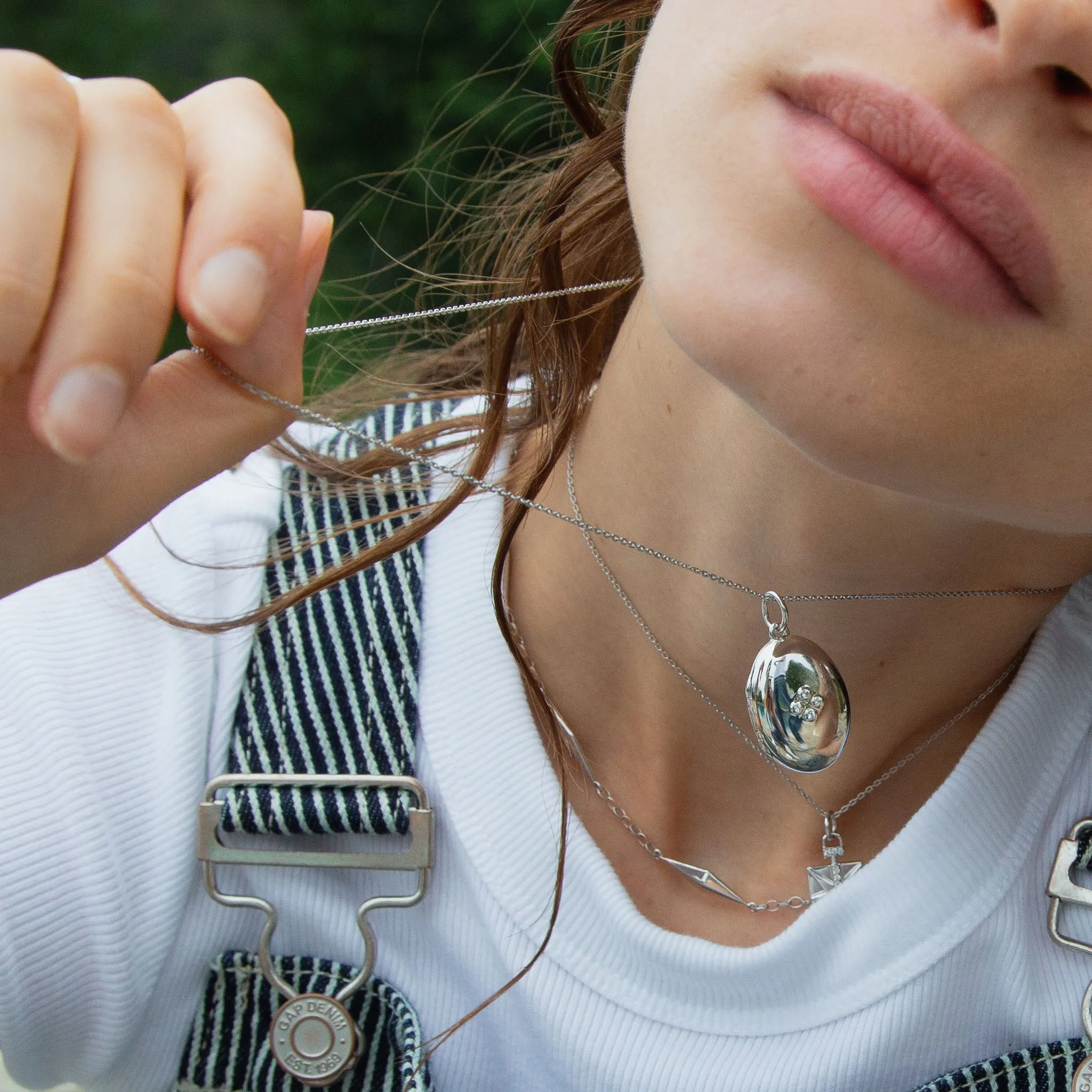 The Four Image "Midi" Locket Charm with Sapphires