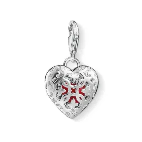 Thomas Sabo Silver Red Enamel Locket Heart Charm