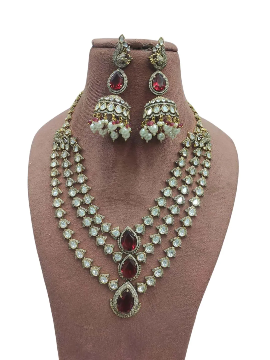 Three Layered Traditional Jewellery Necklace Set