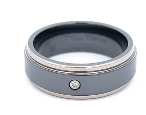 Titanium & Diamond Ring Wedding Band