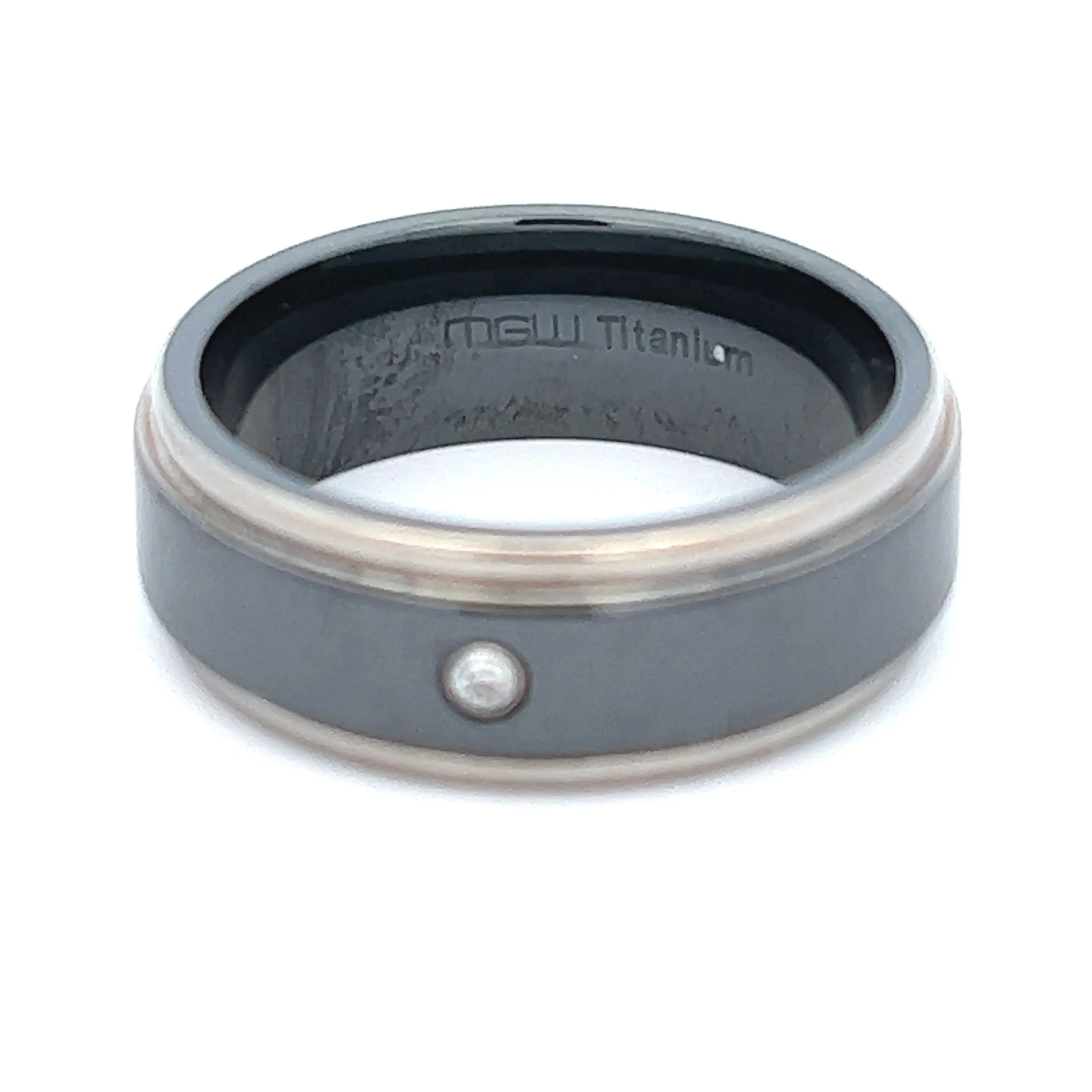 Titanium & Diamond Ring Wedding Band