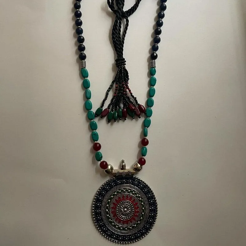 Tribal Pendant Necklace With Stones