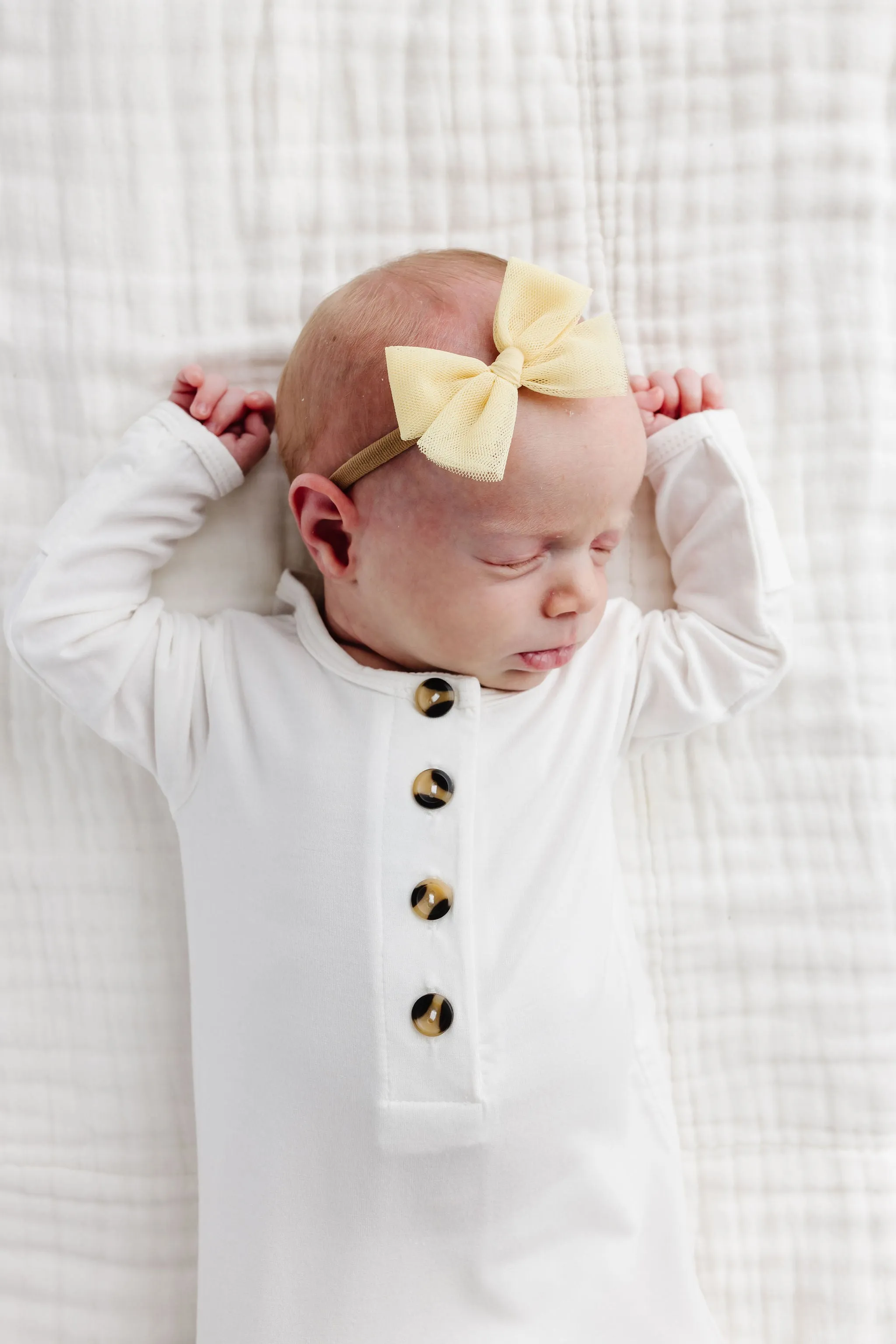 Tulle Bow 3 Pack: Lemon Headbands