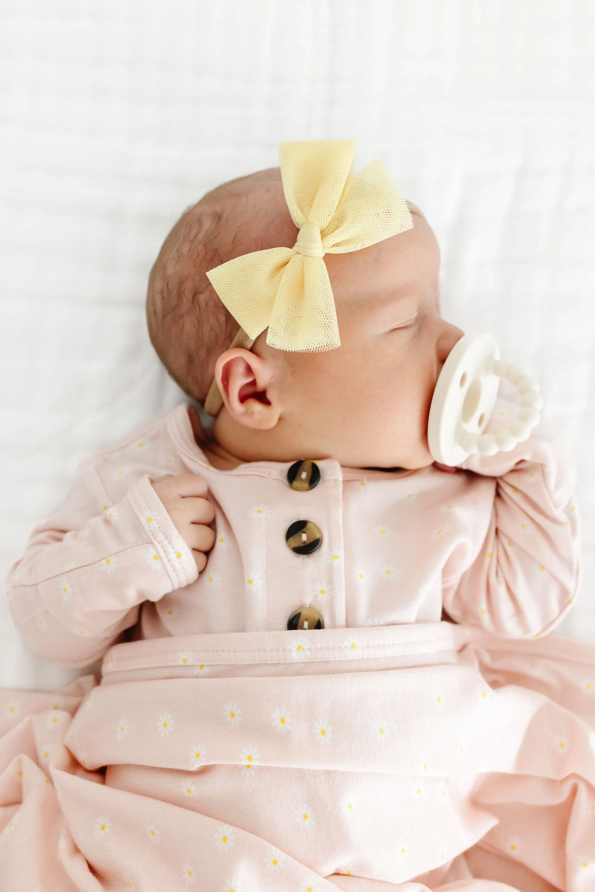 Tulle Bow 3 Pack: Lemon Headbands