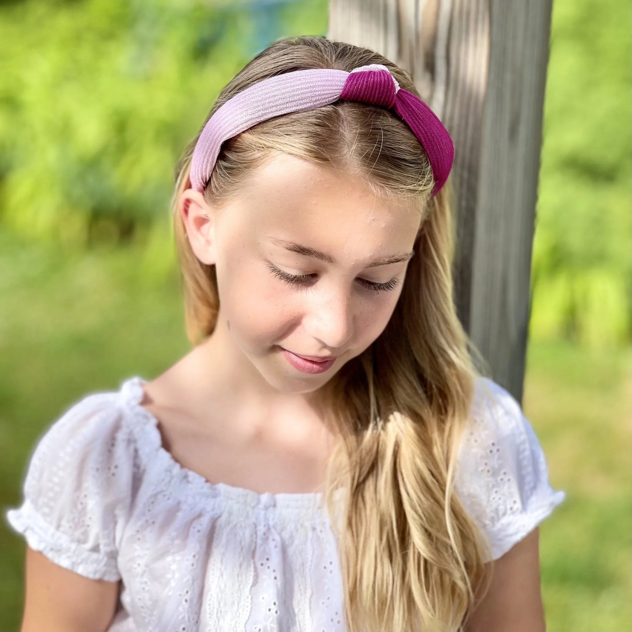 Two Tone Pleated Knot Headband