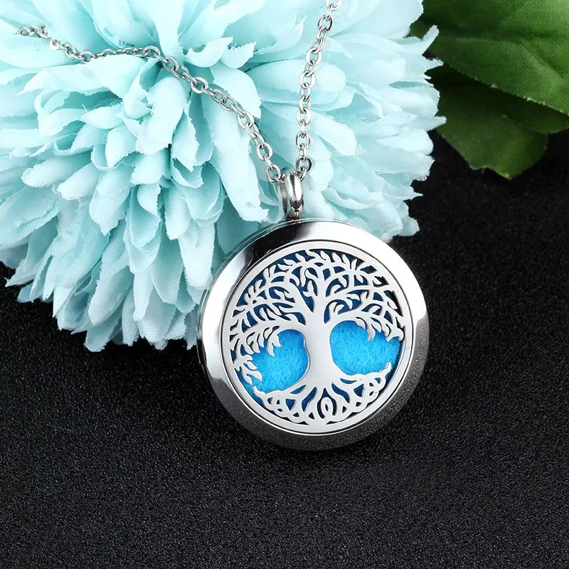 UBELIEVE 30MM Perfume Diffuser Necklace Pendant  Aromatherapy Locket Jewelry Essential Oil Locket Necklace For Women