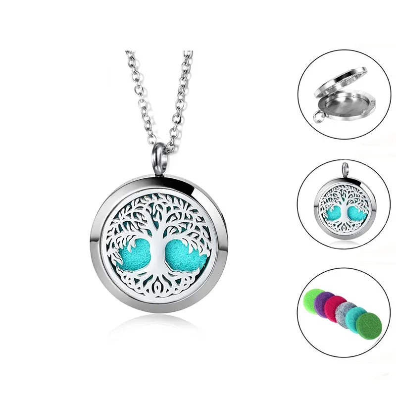 UBELIEVE 30MM Perfume Diffuser Necklace Pendant  Aromatherapy Locket Jewelry Essential Oil Locket Necklace For Women