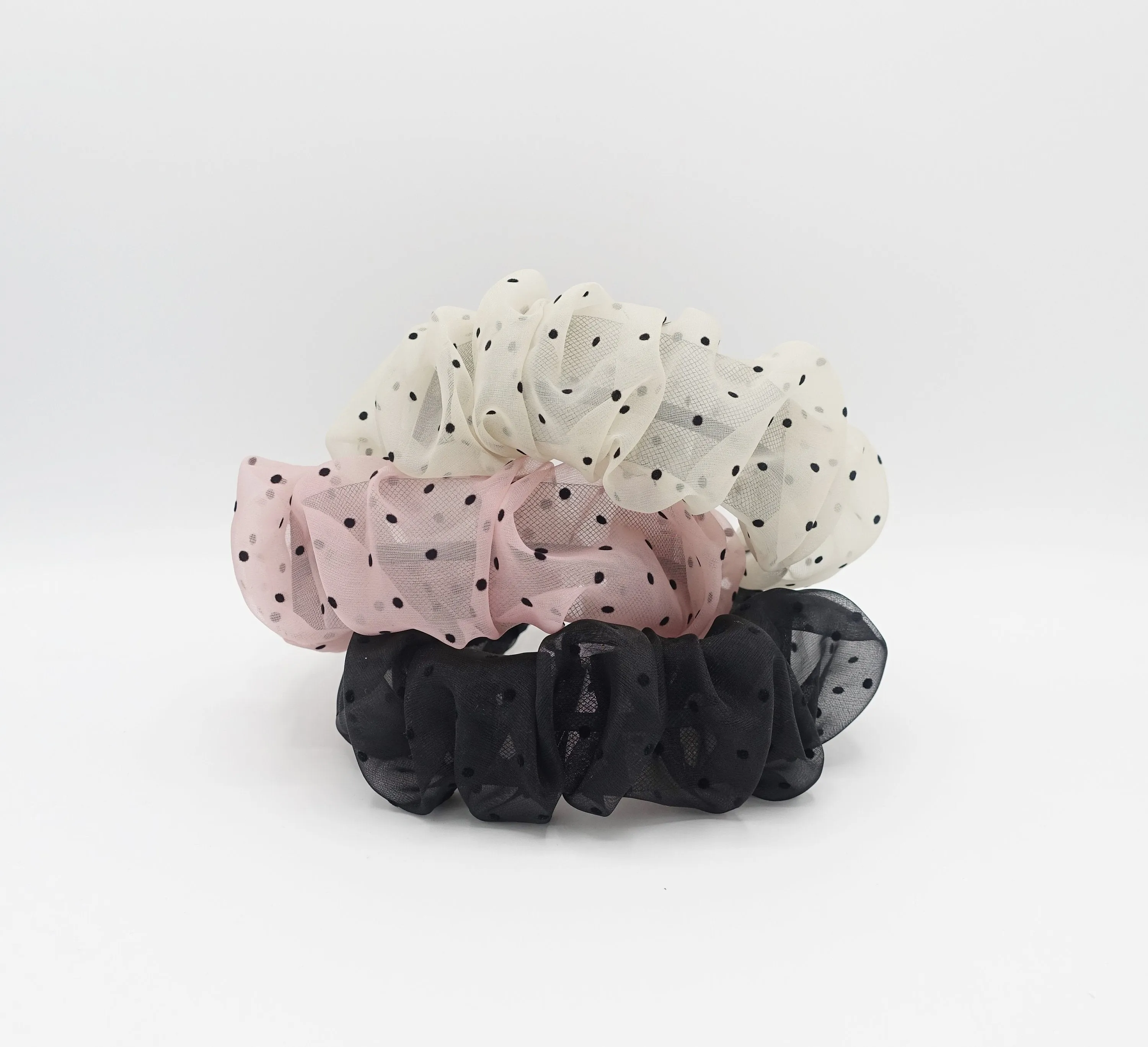 velvet dot organza headband pleated hairband women hair accessory