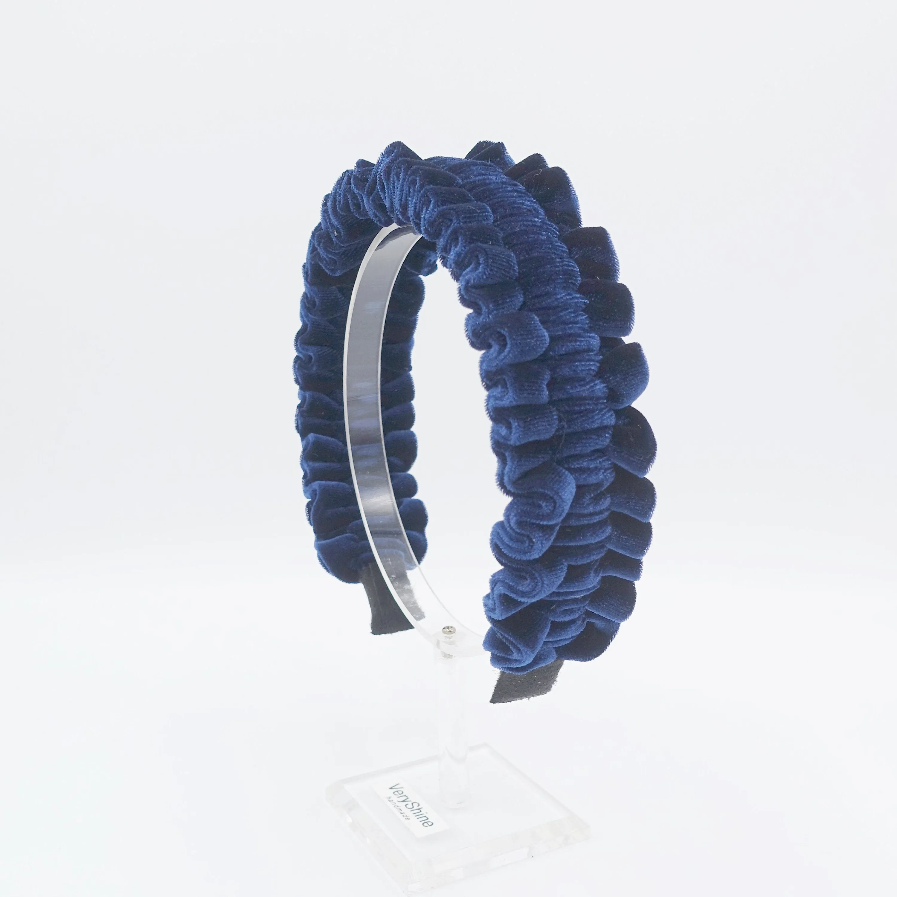 velvet pleats ruffle wave headband