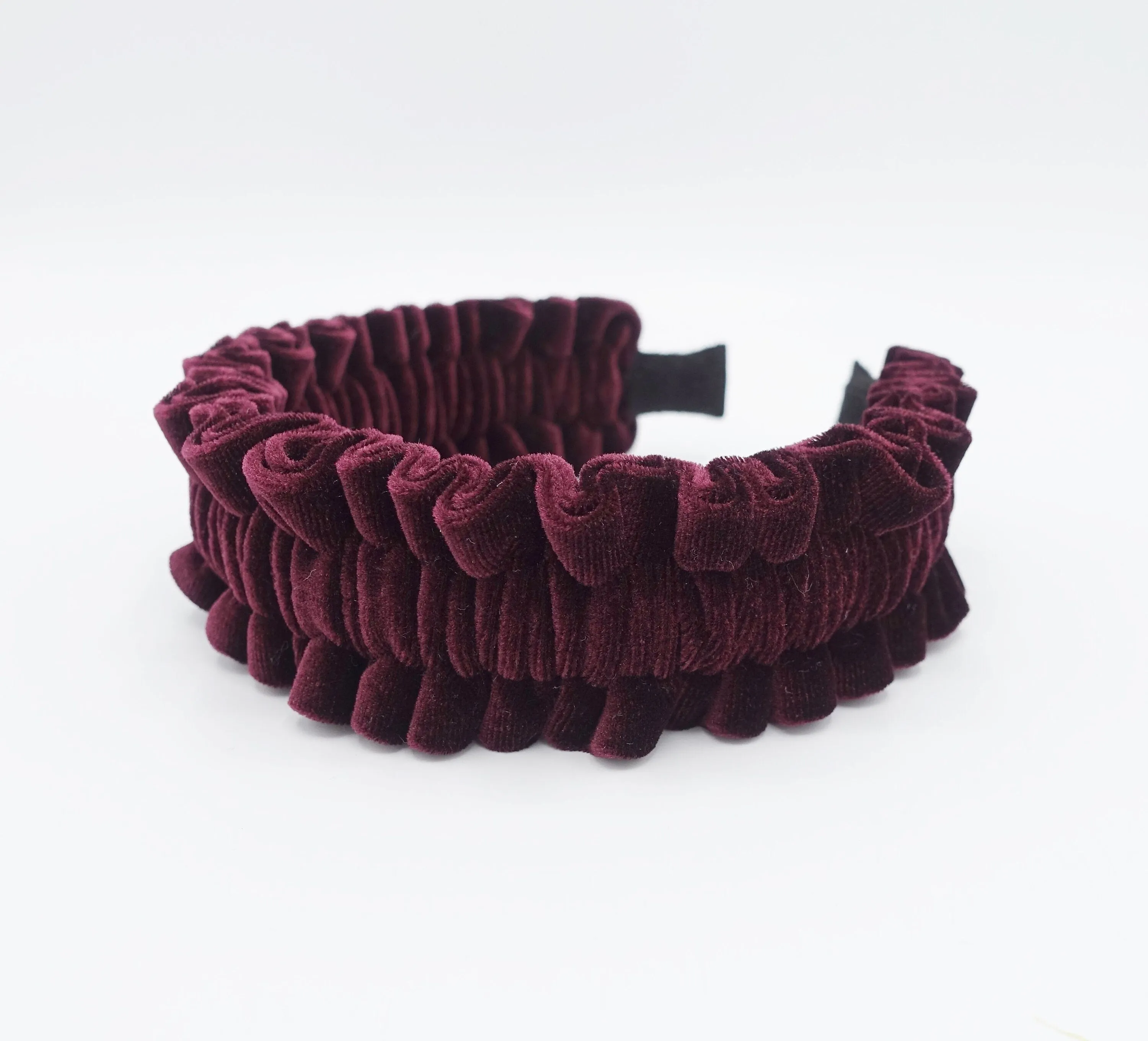 velvet pleats ruffle wave headband