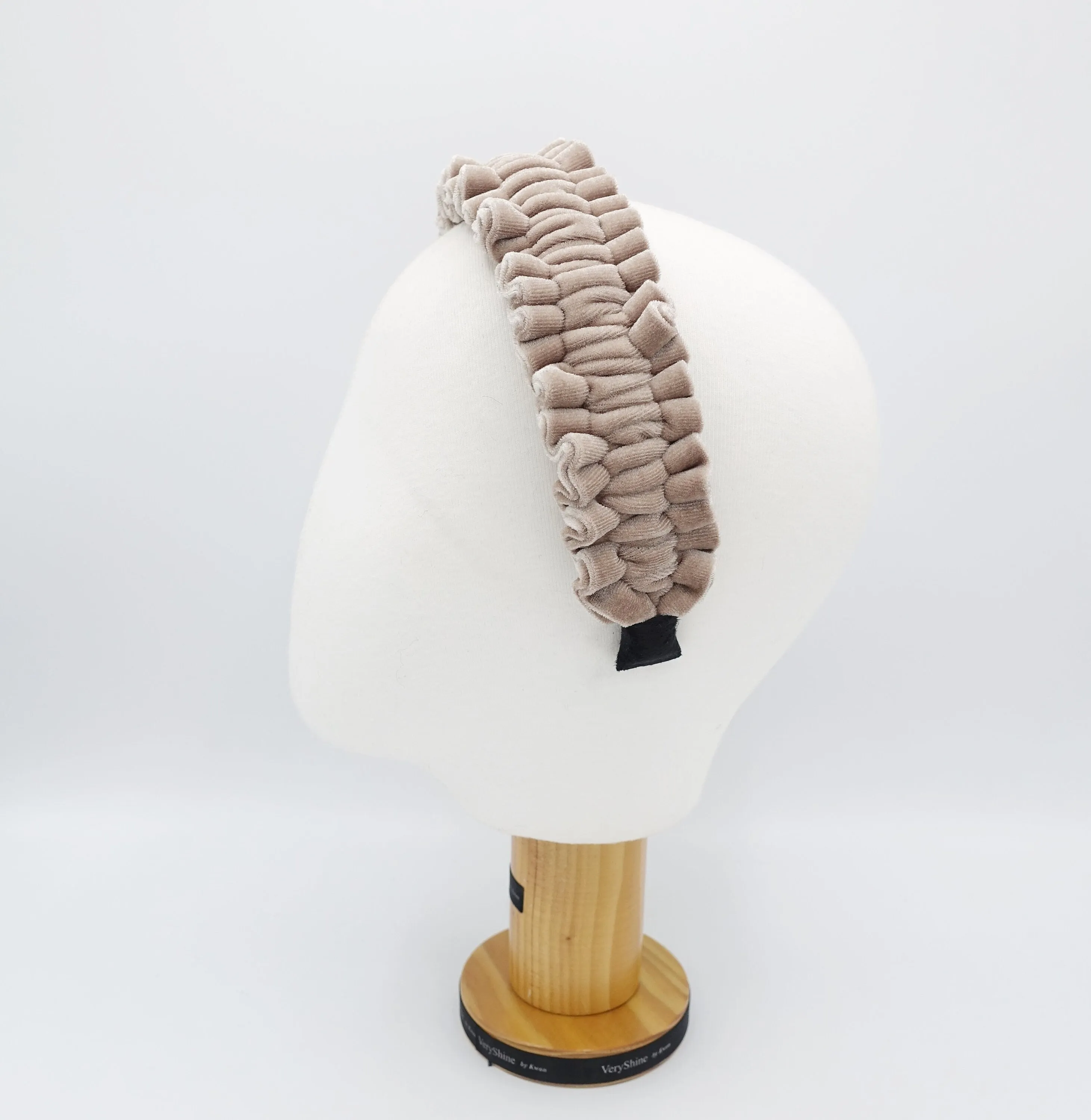 velvet pleats ruffle wave headband