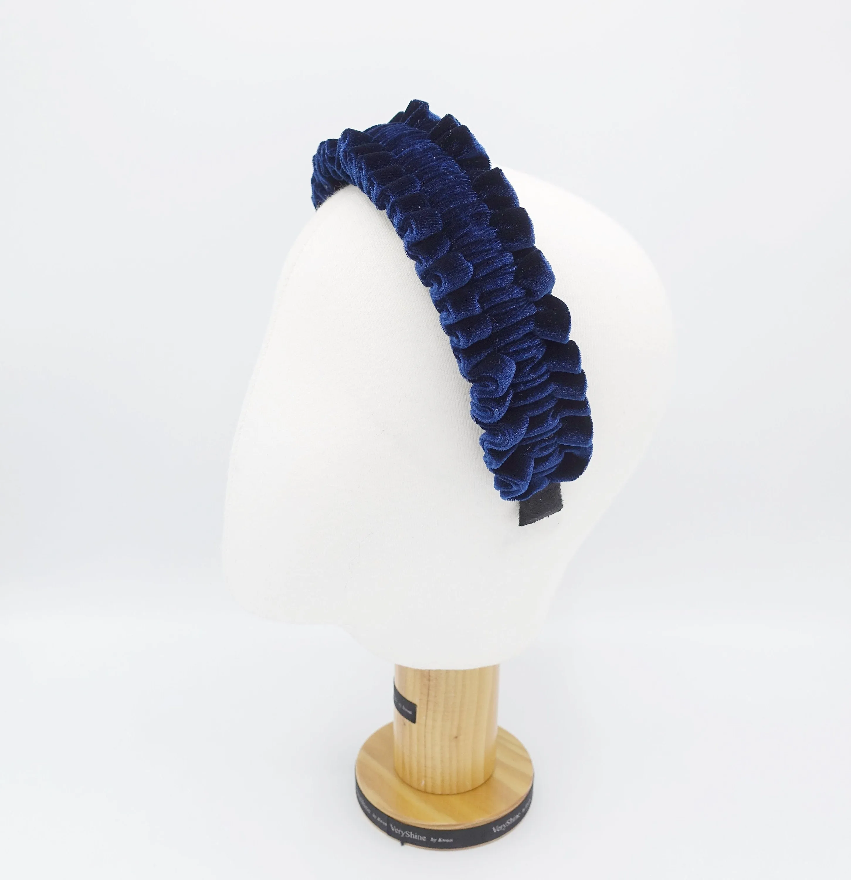 velvet pleats ruffle wave headband